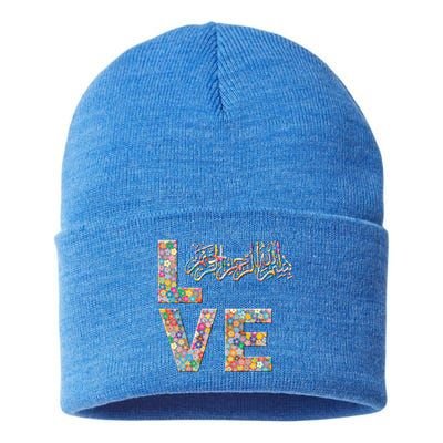 Bismillah Quran Love Flowers Cool Gift Sustainable Knit Beanie