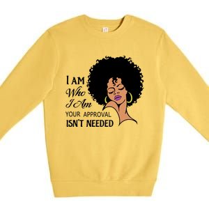 Black Queen Lady Curly Natural Afro African American Ladies Gift Premium Crewneck Sweatshirt