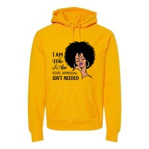 Black Queen Lady Curly Natural Afro African American Ladies Gift Premium Hoodie