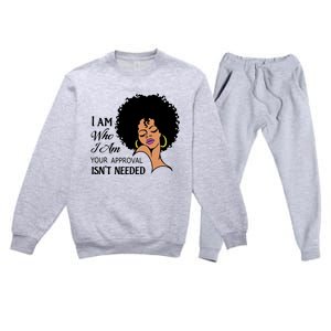 Black Queen Lady Curly Natural Afro African American Ladies Gift Premium Crewneck Sweatsuit Set