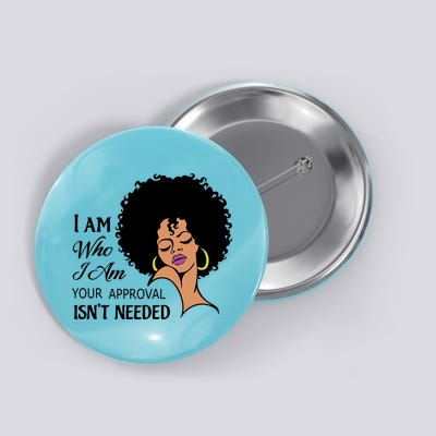 Black Queen Lady Curly Natural Afro African American Ladies Gift Button