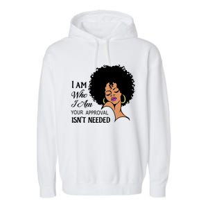 Black Queen Lady Curly Natural Afro African American Ladies Gift Garment-Dyed Fleece Hoodie