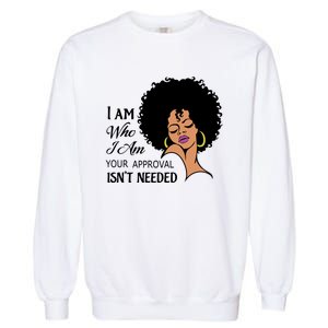 Black Queen Lady Curly Natural Afro African American Ladies Gift Garment-Dyed Sweatshirt