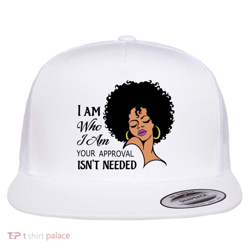 Black Queen Lady Curly Natural Afro African American Ladies Gift Flatbill Hat