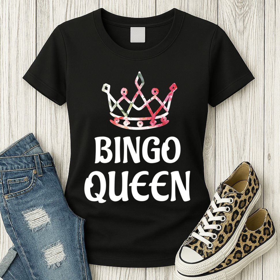 BINGO Queen Long Sleeved Womens T-Shirt