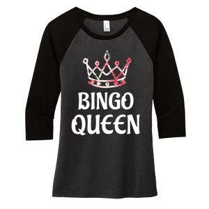 BINGO Queen Long Sleeved Women's Tri-Blend 3/4-Sleeve Raglan Shirt