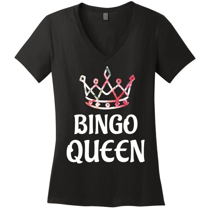 BINGO Queen Long Sleeved Women's V-Neck T-Shirt