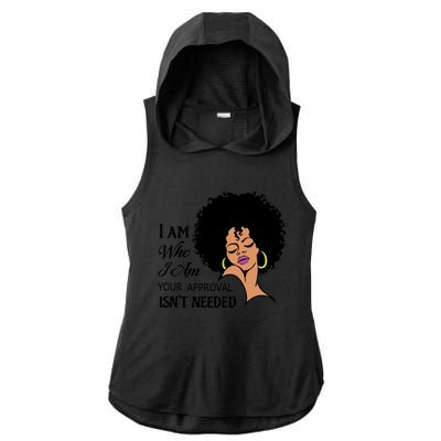 Black Queen Lady Curly Natural Afro African American Ladies Gift Ladies PosiCharge Tri-Blend Wicking Draft Hoodie Tank