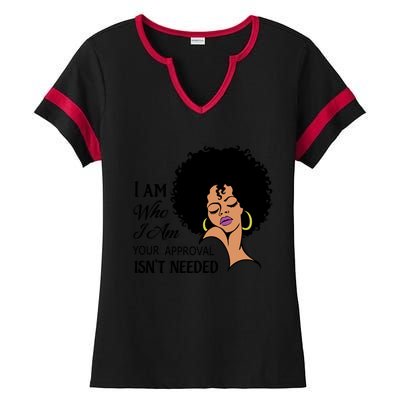 Black Queen Lady Curly Natural Afro African American Ladies Gift Ladies Halftime Notch Neck Tee