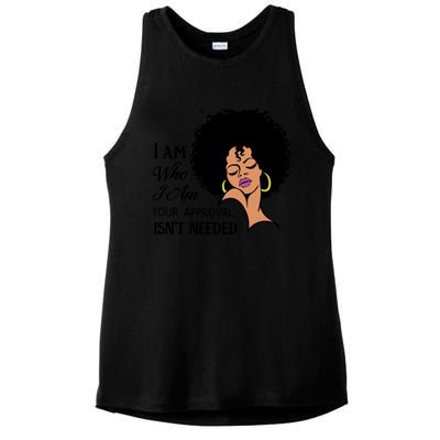 Black Queen Lady Curly Natural Afro African American Ladies Gift Ladies PosiCharge Tri-Blend Wicking Tank