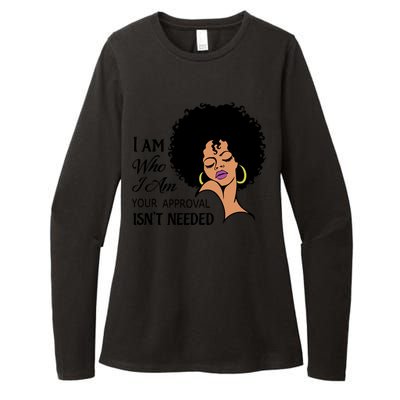 Black Queen Lady Curly Natural Afro African American Ladies Gift Womens CVC Long Sleeve Shirt