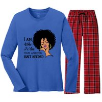 Black Queen Lady Curly Natural Afro African American Ladies Gift Women's Long Sleeve Flannel Pajama Set 