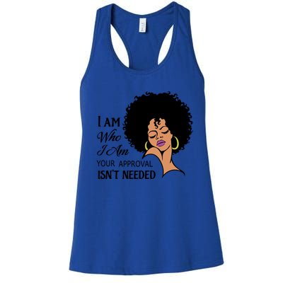 Black Queen Lady Curly Natural Afro African American Ladies Gift Women's Racerback Tank