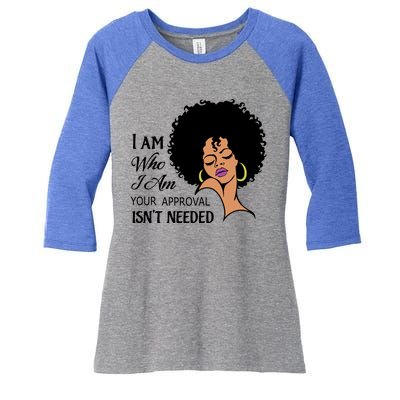 Black Queen Lady Curly Natural Afro African American Ladies Gift Women's Tri-Blend 3/4-Sleeve Raglan Shirt