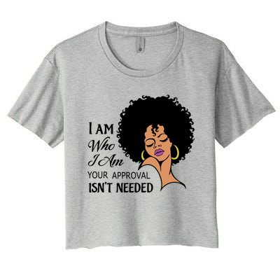 Black Queen Lady Curly Natural Afro African American Ladies Gift Women's Crop Top Tee