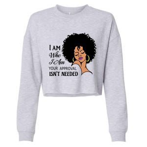 Black Queen Lady Curly Natural Afro African American Ladies Gift Cropped Pullover Crew