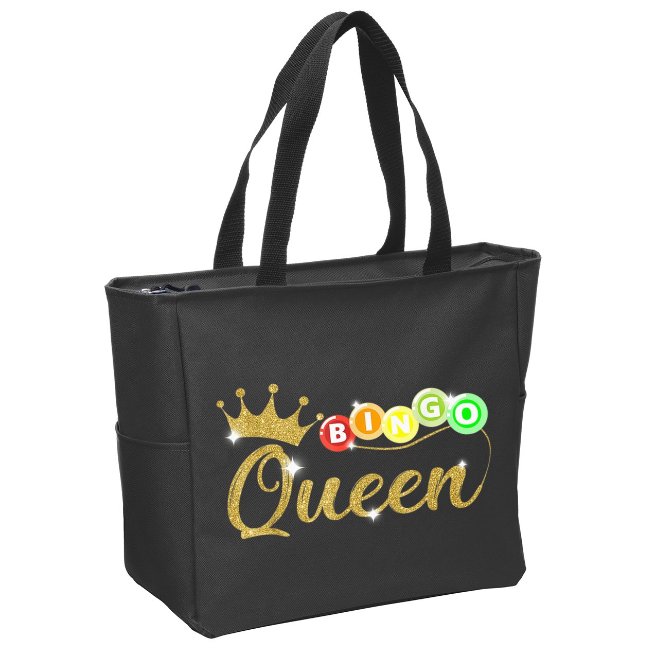 Bingo Queen Lucky Bingo Grandma Gambling Mothers Day Zip Tote Bag