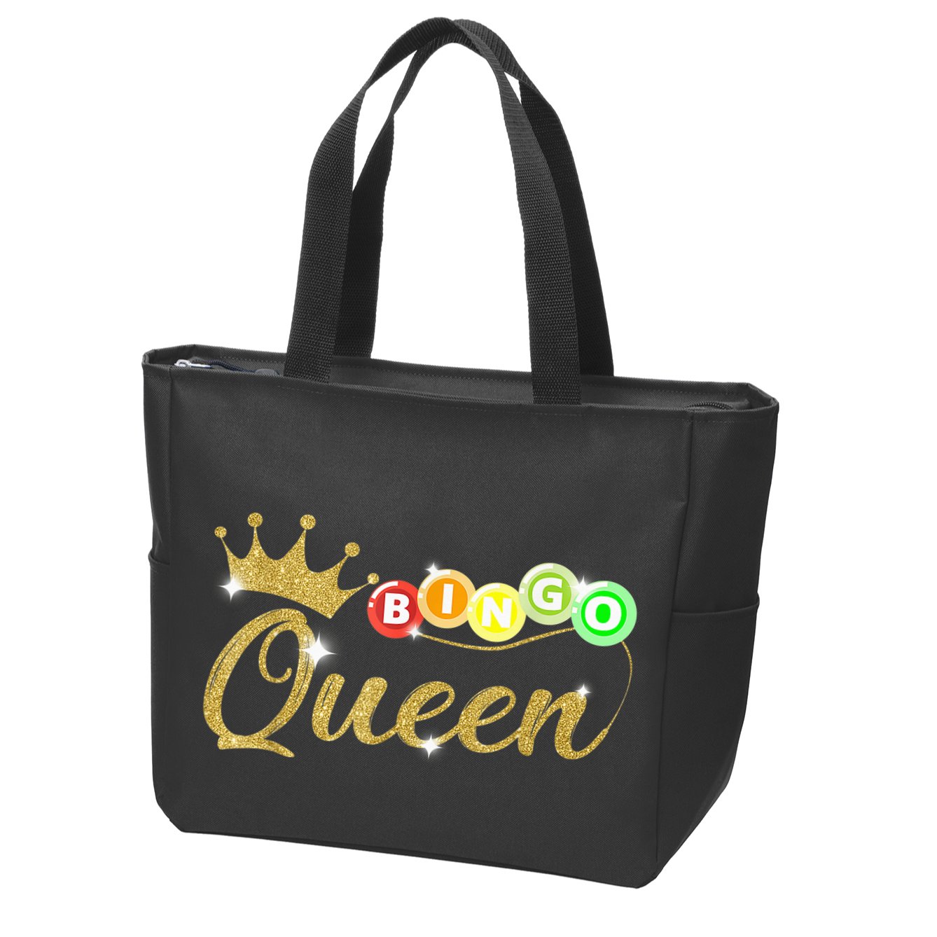 Bingo Queen Lucky Bingo Grandma Gambling Mothers Day Zip Tote Bag