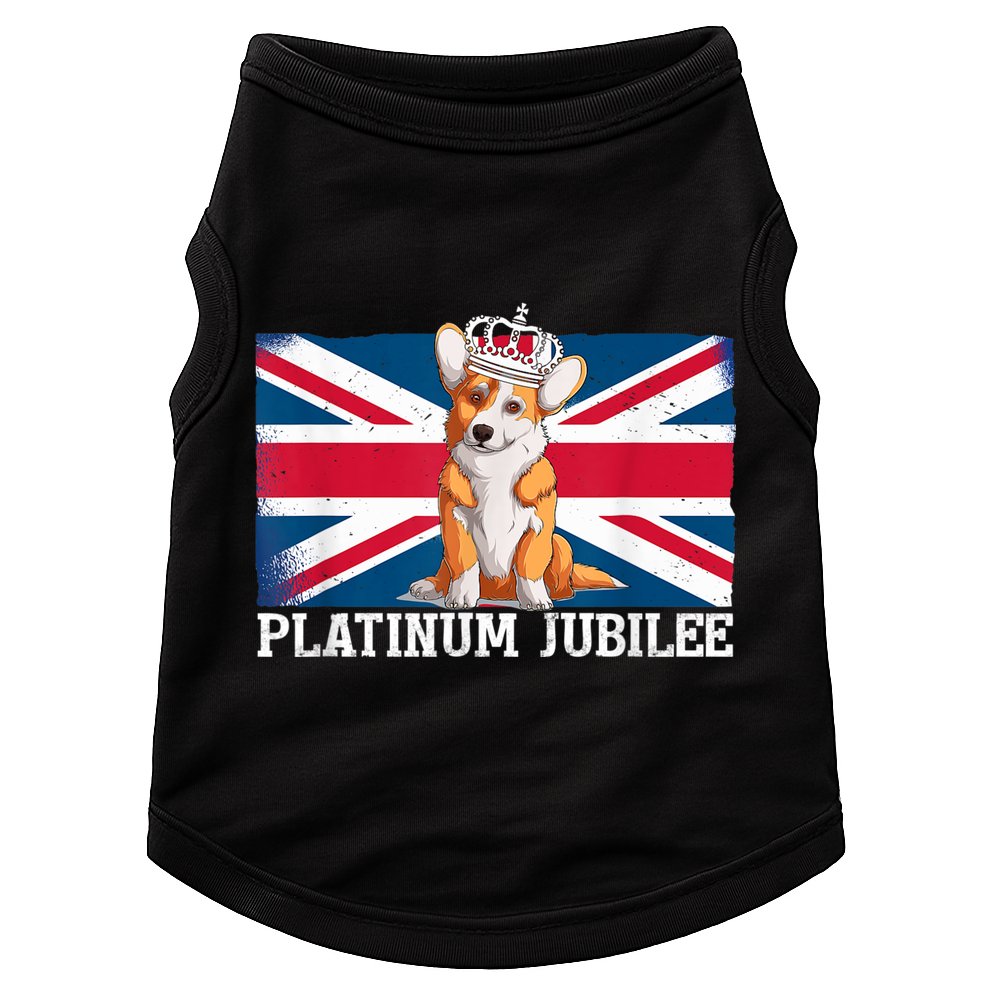 British Queen Monarchy Platinum Jubilee 70th Anniversary Doggie Tank