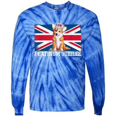 British Queen Monarchy Platinum Jubilee 70th Anniversary Tie-Dye Long Sleeve Shirt