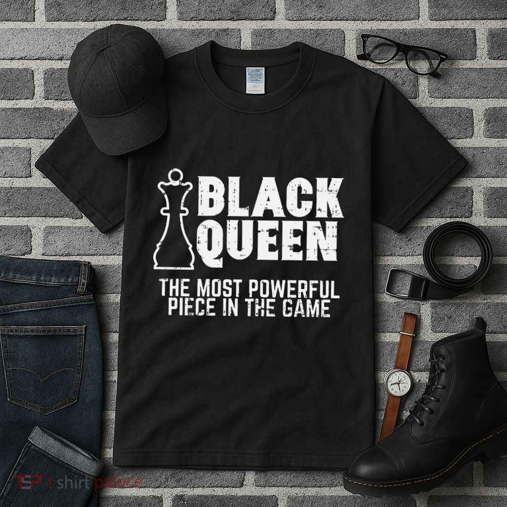 Black Queen Most Powerful Chess African American Women Gift Tall T-Shirt