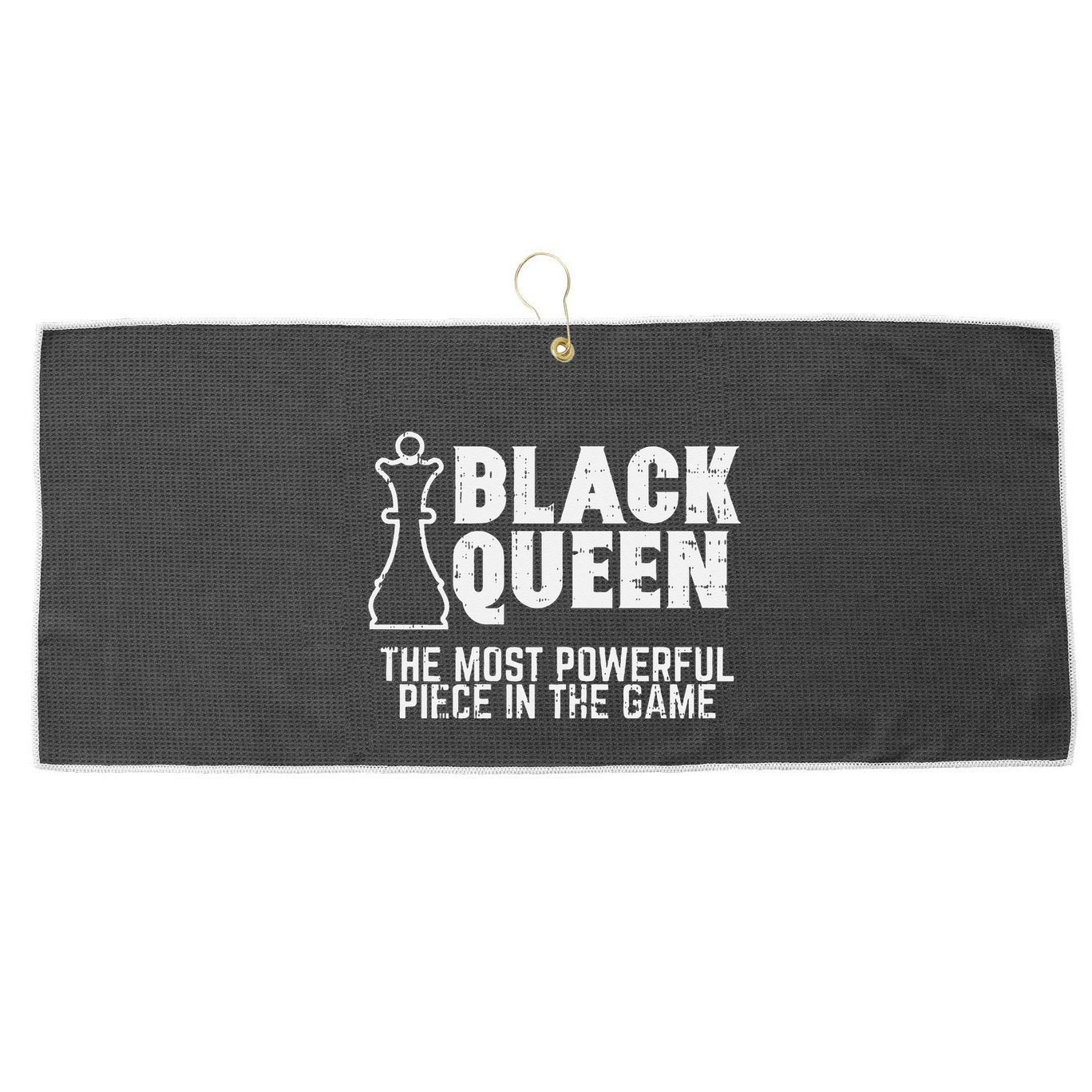 Black Queen Most Powerful Chess African American Women Gift Large Microfiber Waffle Golf Towel
