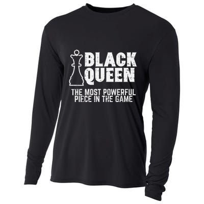 Black Queen Most Powerful Chess African American Women Gift Cooling Performance Long Sleeve Crew