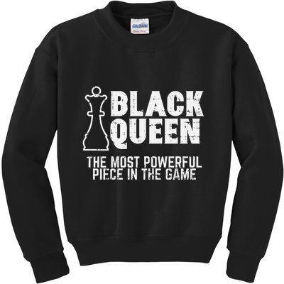 Black Queen Most Powerful Chess African American Women Gift Kids Sweatshirt