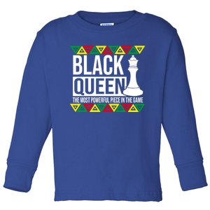 Black Queen Most Powerful Chess Piece African American Cute Gift Toddler Long Sleeve Shirt