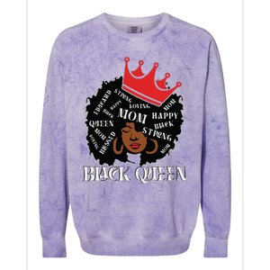 Black Queen Mom Happy Mothers Day Colorblast Crewneck Sweatshirt