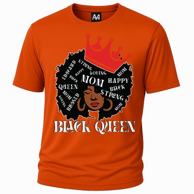 Black Queen Mom Happy Mothers Day Cooling Performance Crew T-Shirt