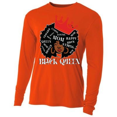 Black Queen Mom Happy Mothers Day Cooling Performance Long Sleeve Crew