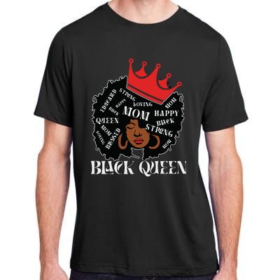 Black Queen Mom Happy Mothers Day Adult ChromaSoft Performance T-Shirt