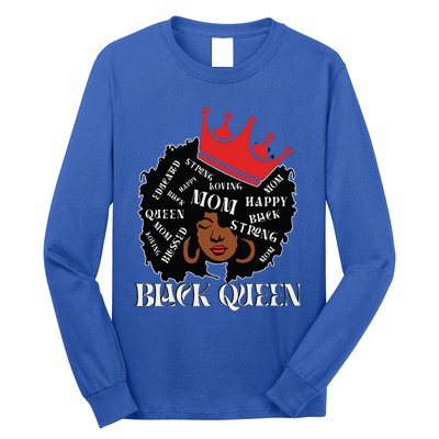 Black Queen Mom Happy Mothers Day Long Sleeve Shirt