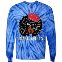 Black Queen Mom Happy Mothers Day Tie-Dye Long Sleeve Shirt