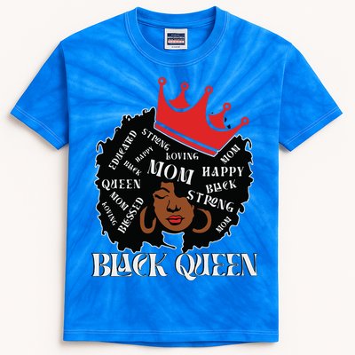 Black Queen Mom Happy Mothers Day Kids Tie-Dye T-Shirt