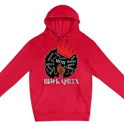 Black Queen Mom Happy Mothers Day Premium Pullover Hoodie