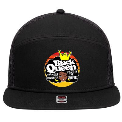 Black Queen Melanin Afro Black Magic Cool Gift 7 Panel Mesh Trucker Snapback Hat