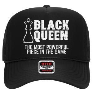 Black Queen Most Powerful Chess African American High Crown Mesh Back Trucker Hat