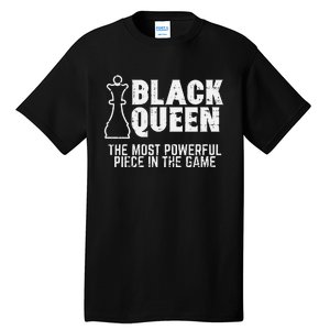 Black Queen Most Powerful Chess African American Tall T-Shirt