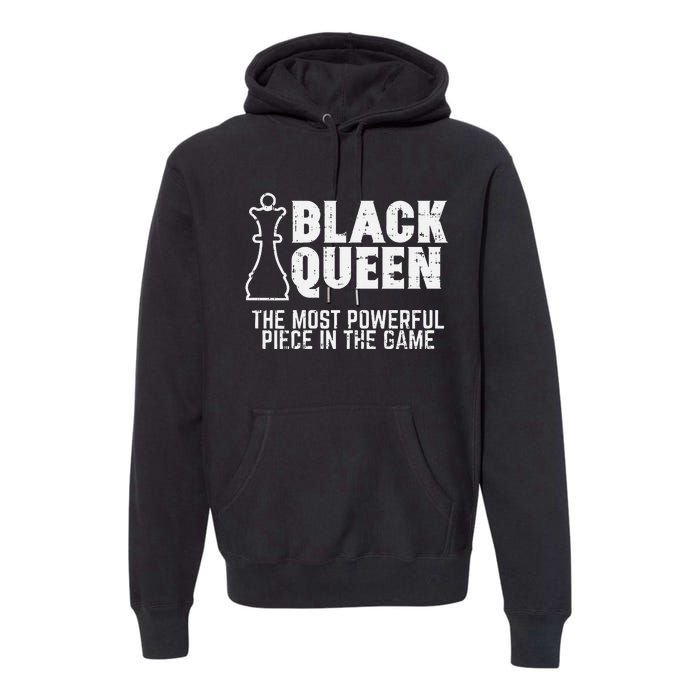 Black Queen Most Powerful Chess African American Premium Hoodie