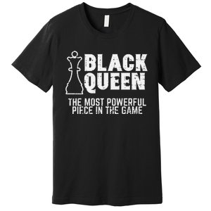 Black Queen Most Powerful Chess African American Premium T-Shirt