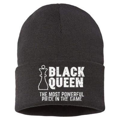 Black Queen Most Powerful Chess African American Sustainable Knit Beanie