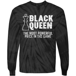 Black Queen Most Powerful Chess African American Tie-Dye Long Sleeve Shirt