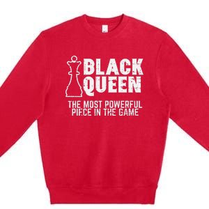 Black Queen Most Powerful Chess African American Premium Crewneck Sweatshirt