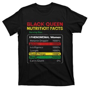 Black Queen Nutrition Facts Black History Month Black Pride T-Shirt