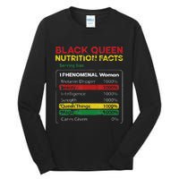 Black Queen Nutrition Facts Black History Month Black Pride Tall Long Sleeve T-Shirt