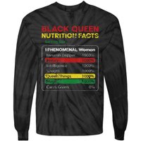 Black Queen Nutrition Facts Black History Month Black Pride Tie-Dye Long Sleeve Shirt