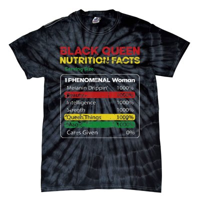 Black Queen Nutrition Facts Black History Month Black Pride Tie-Dye T-Shirt