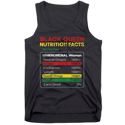 Black Queen Nutrition Facts Black History Month Black Pride Tank Top